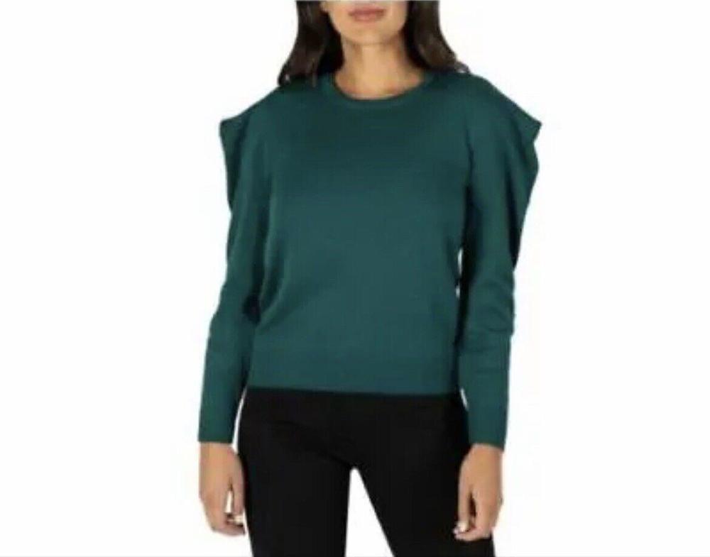Kut from the Kloth Green Sweater with Shoulder Pads Size Small- NWT